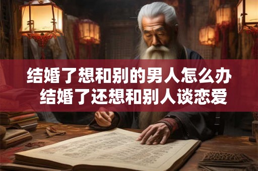 结婚了想和别的男人怎么办 结婚了还想和别人谈恋爱 结婚了想和别的男人怎么办 结婚了还想和别人谈恋爱