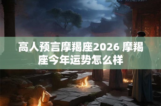高人预言摩羯座2026 摩羯座今年运势怎么样