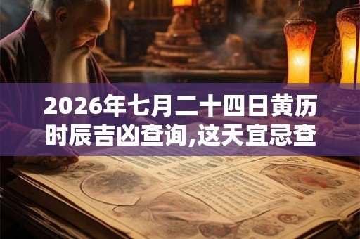 2026年七月二十四日黄历时辰吉凶查询,这天宜忌查询