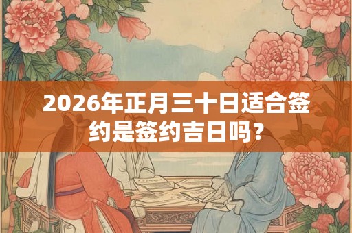 2026年正月三十日适合签约是签约吉日吗？