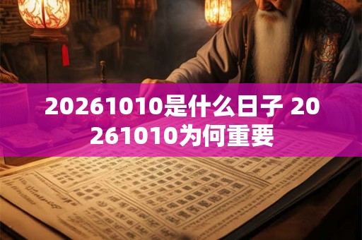 20261010是什么日子 20261010为何重要