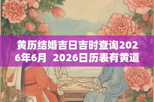 黄历结婚吉日吉时查询2026年6月 2026日历表有黄道吉日 黄历结婚吉日吉时查询2026年6月 2026日历表有黄道吉日