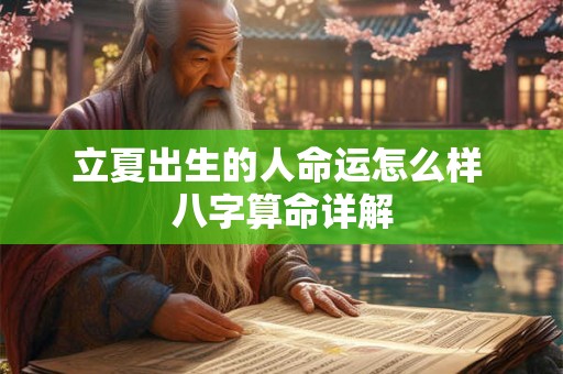 立夏出生的人命运怎么样 八字算命详解