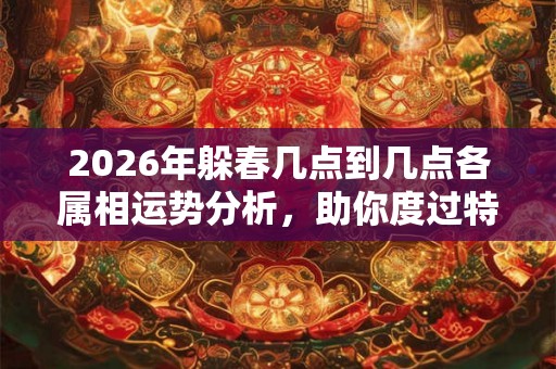 2026年躲春几点到几点各属相运势分析，助你度过特殊时期