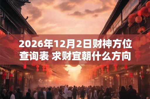 2026年12月2日财神方位查询表 求财宜朝什么方向