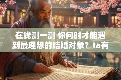在线测一测 你何时才能遇到最理想的结婚对象？ta有多爱你？