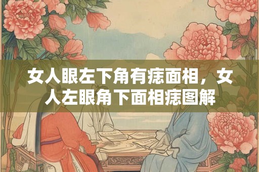 女人眼左下角有痣面相，女人左眼角下面相痣图解