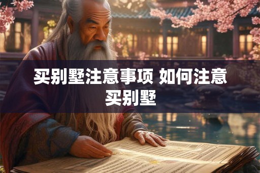 买别墅注意事项 如何注意买别墅