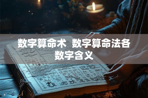 数字算命术  数字算命法各数字含义