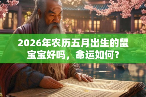 2026年农历五月出生的鼠宝宝好吗，命运如何？