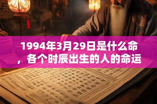 1994年3月29日是什么命,各个时辰出生的人的命运 1994年3月29日是什么命,各个时辰出生的人的命运