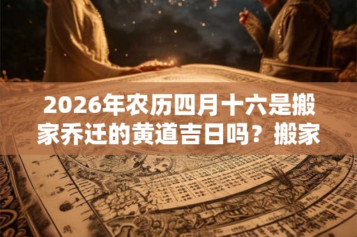2026年农历四月十六是搬家乔迁的黄道吉日吗？搬家后要祭拜宅神吗？