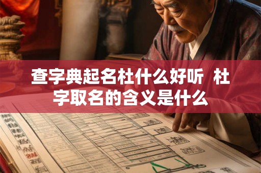查字典起名杜什么好听  杜字取名的含义是什么