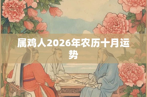 属鸡人2026年农历十月运势
