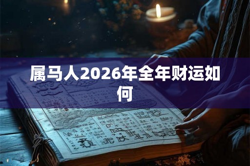 属马人2026年全年财运如何