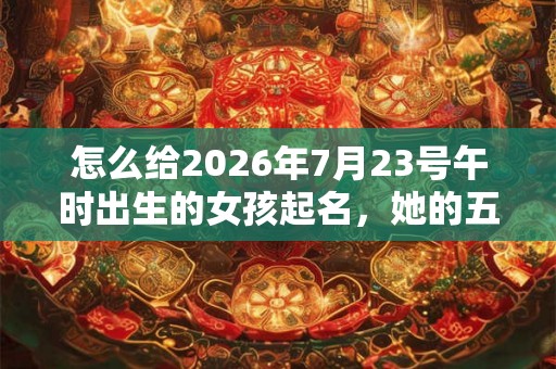 怎么给2026年7月23号午时出生的女孩起名,她的五行又是什么? 怎么给2026年7月23号午时出生的女孩起名,她的五行又是什么?