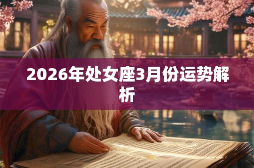 2026年处女座3月份运势解析 2026年处女座3月份运势解析