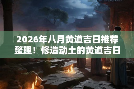 2026年八月黄道吉日推荐整理！修造动土的黄道吉日要怎么选择
