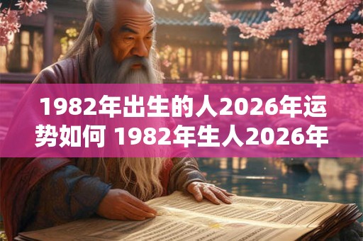 1982年出生的人2026年运势如何 1982年生人2026年运势好吗