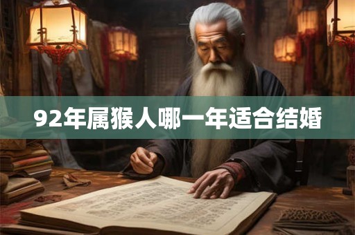 92年属猴人哪一年适合结婚