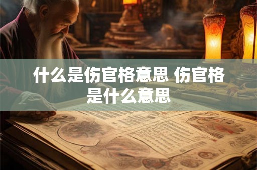 什么是伤官格意思 伤官格是什么意思