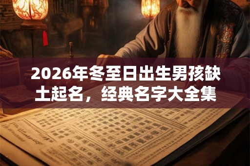 2026年冬至日出生男孩缺土起名，经典名字大全集