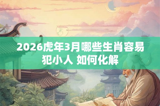 2026虎年3月哪些生肖容易犯小人 如何化解