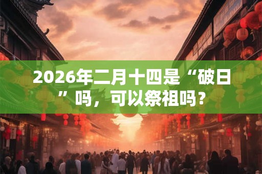2026年二月十四是“破日”吗，可以祭祖吗？