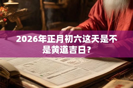 2026年正月初六这天是不是黄道吉日？