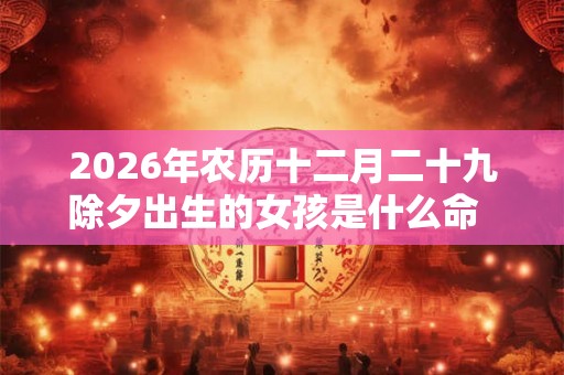 2026年农历十二月二十九除夕出生的女孩是什么命  名字推荐