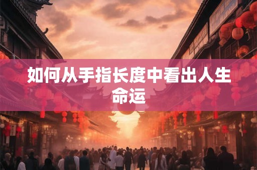 如何从手指长度中看出人生命运