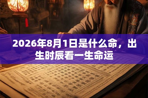 2026年8月1日是什么命，出生时辰看一生命运