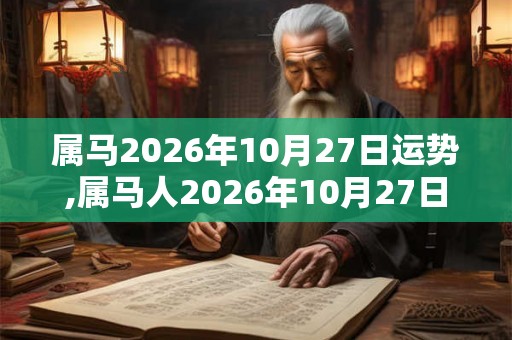 属马2026年10月27日运势,属马人2026年10月27日财运,生肖马2026年10月27日运势