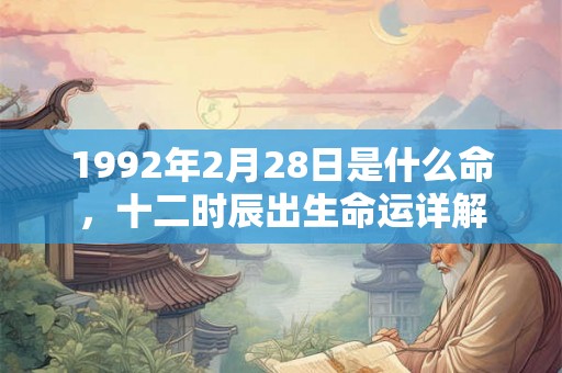 1992年2月28日是什么命,十二时辰出生命运详解 1992年2月28日是什么命,十二时辰出生命运详解