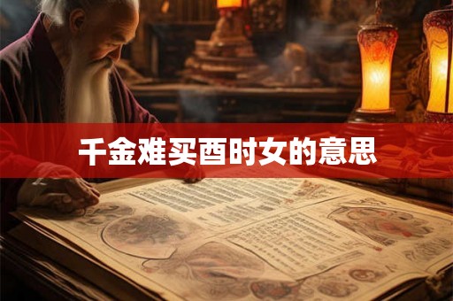 千金难买酉时女的意思 千金难买酉时女的意思