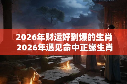 2026年财运好到爆的生肖 2026年遇见命中正缘生肖 2026年财运好到爆的生肖 2026年遇见命中正缘生肖