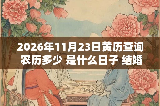 2026年11月23日黄历查询 农历多少 是什么日子 结婚吉时