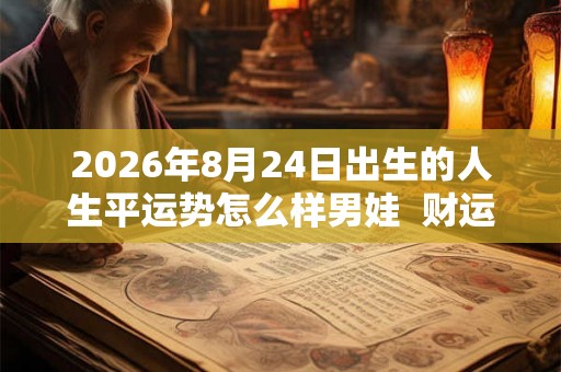 2026年8月24日出生的人生平运势怎么样男娃  财运如何