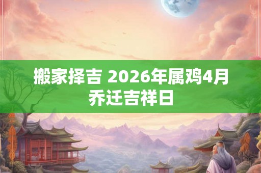 搬家择吉 2026年属鸡4月乔迁吉祥日