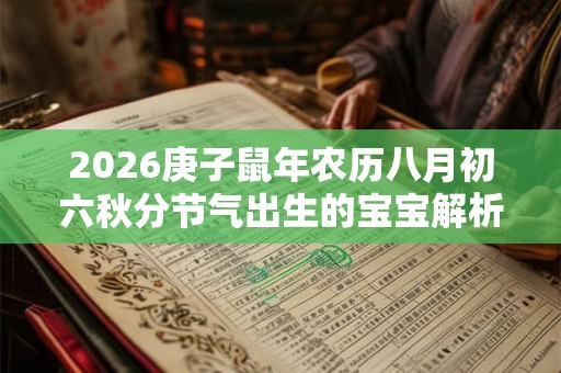 2026庚子鼠年农历八月初六秋分节气出生的宝宝解析
