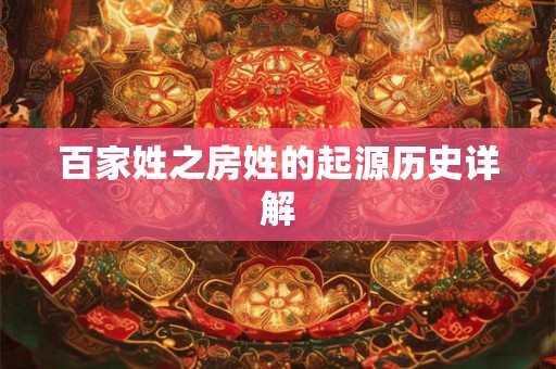 百家姓之房姓的起源历史详解 百家姓之房姓的起源历史详解