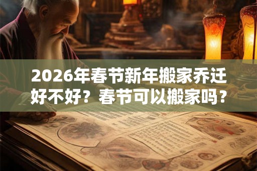 2026年春节新年搬家乔迁好不好？春节可以搬家吗？
