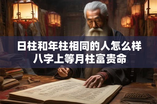 日柱和年柱相同的人怎么样 八字上等月柱富贵命