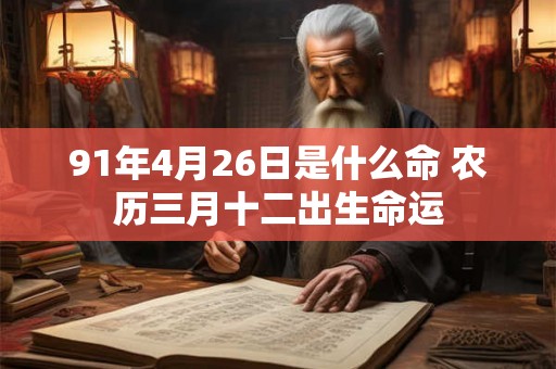 91年4月26日是什么命 农历三月十二出生命运