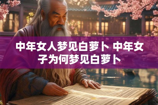 中年女人梦见白萝卜 中年女子为何梦见白萝卜