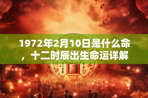 1972年2月10日是什么命，十二时辰出生命运详解