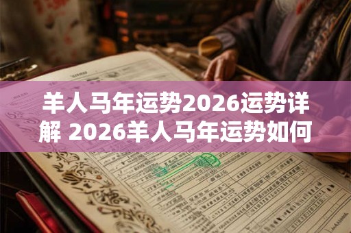 羊人马年运势2026运势详解 2026羊人马年运势如何 羊人马年运势2026运势详解 2026羊人马年运势如何