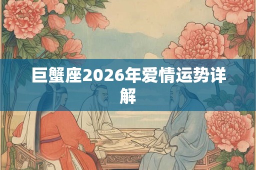 巨蟹座2026年爱情运势详解