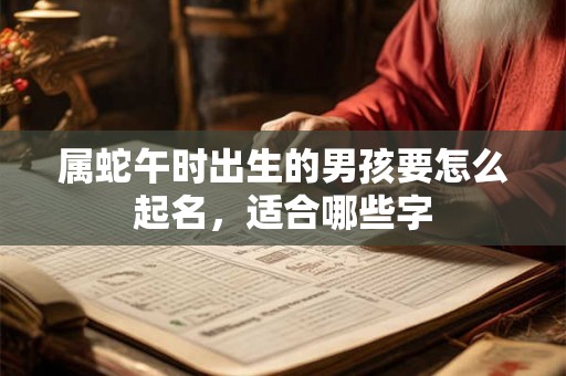 属蛇午时出生的男孩要怎么起名,适合哪些字 属蛇午时出生的男孩要怎么起名,适合哪些字