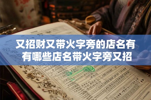 又招财又带火字旁的店名有 有哪些店名带火字旁又招财